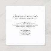 Rose für Sitzmöbel und Sitzmöbel Quadratische Visitenkarte (Rückseite)