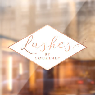 Rose für Skripttext: Gold/Weiß Fensteraufkleber