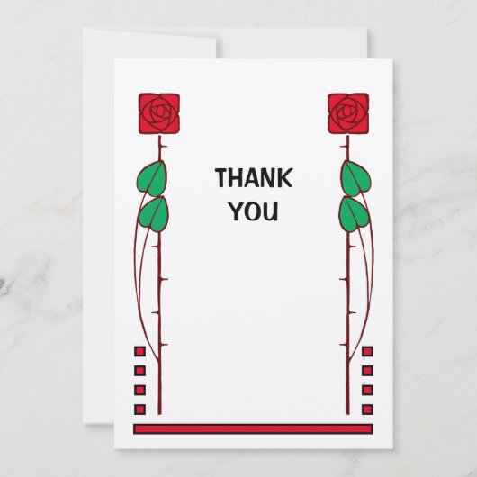 Rose für Vintage Kunst und Kunsthandwerk Dankeskarte (Vorderseite)