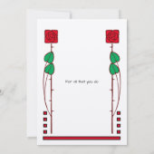 Rose für Vintage Kunst und Kunsthandwerk Dankeskarte (Rückseite)