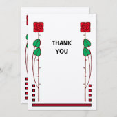 Rose für Vintage Kunst und Kunsthandwerk Dankeskarte (Vorne/Hinten)