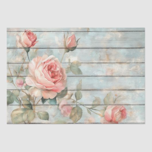 Rose für Vintages Shabby Chic Seidenpapier (Vorderseite)