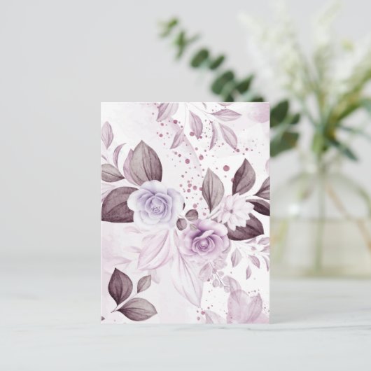 Rose für Wasserfarben 2 Postkarte (Stehend Vorderseite)