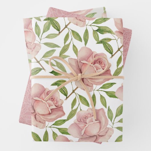 Rose für Wasserfarben, Blush Violet Geschenkpapier Set (Beispiel)