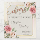 Rose für Wasserfarben Cheers Wedding Wine Label Weinetikett (Einzelnes Label)