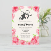 Rose für Wasserfarben Derby Party Einladung (Stehend Vorderseite)