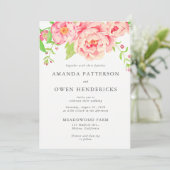 Rose für Wasserfarben Einladung (Stehend Vorderseite)