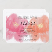 Rose für Wasserfarben Einladung (Vorne/Hinten)