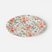 Rose für Wasserfarben, florales MusterPapierpla Pappteller (Schrägansicht)