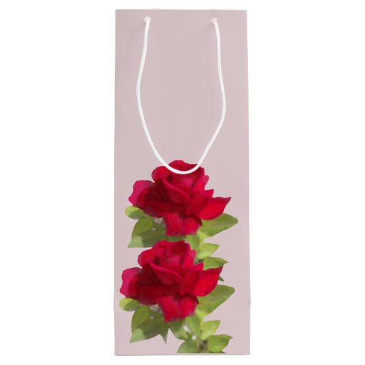 Rose für Wasserfarben Geschenktüte Für Weinflaschen (Rückseite)