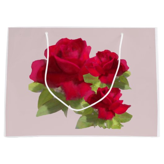Rose für Wasserfarben Große Geschenktüte (Vorderseite)