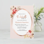 Rose für Wasserfarben Junggeselinnen-Abschied Einladung (Stehend Vorderseite)