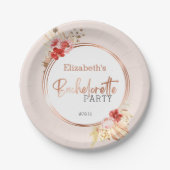 Rose für Wasserfarben Junggeselinnen-Abschied Pappteller (Vorderseite)