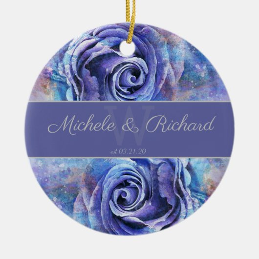 Rose für Wasserfarben Keramik Ornament (Vorne)