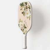Rose für Wasserfarben Monogramm Pickleball Schläger (Links)