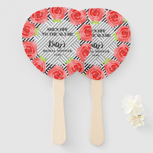 Rose für Wasserfarben Schwarze Streifen Derby Brau Fächer (Vorne und Hinten)