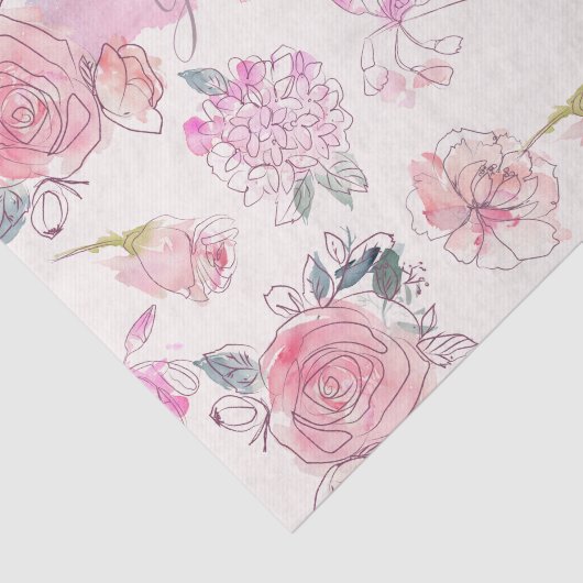 Rose für Wasserfarben Seidenpapier (Ausschnitt)