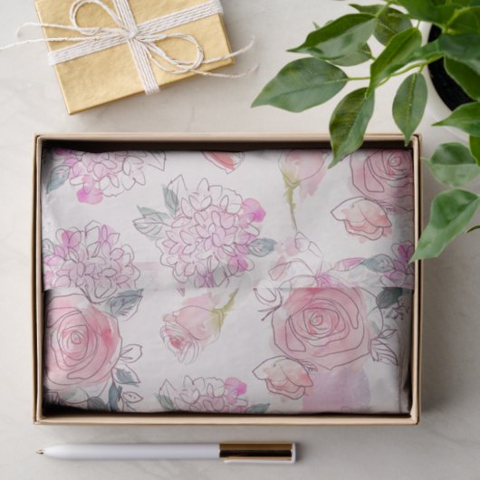 Rose für Wasserfarben Seidenpapier (Geschenk)