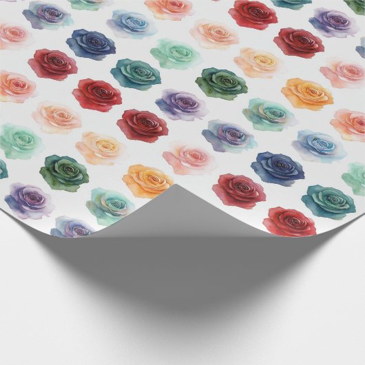 Rose für Wasserfarben - Zeitlose Eleganz Geschenkpapier (Ecke)