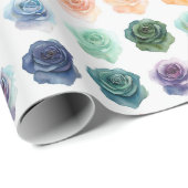 Rose für Wasserfarben - Zeitlose Eleganz Geschenkpapier (Rolleneckpunkt)