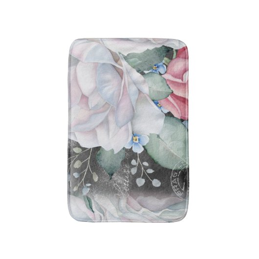 Rose für Wasserfarbenkarton Badematte (Vorderseite Vertikal)