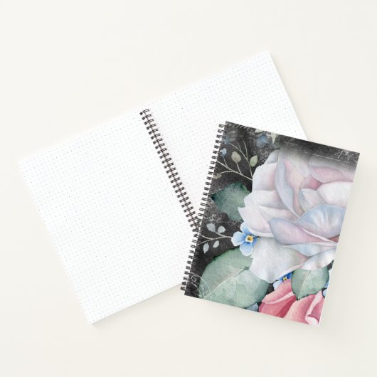 Rose für Wasserfarbenkarton - Bullet-Journal Notizblock (Innenseite)