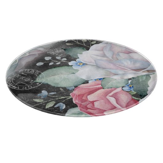 Rose für Wasserfarbenkarton Schneidebrett (Ecke)