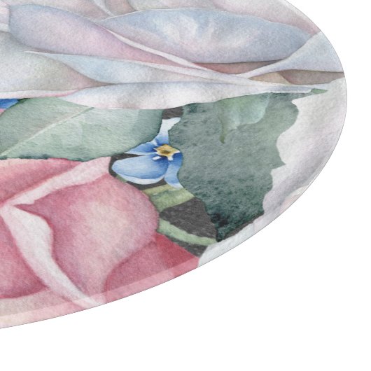 Rose für Wasserfarbenkarton Schneidebrett (Ecke)