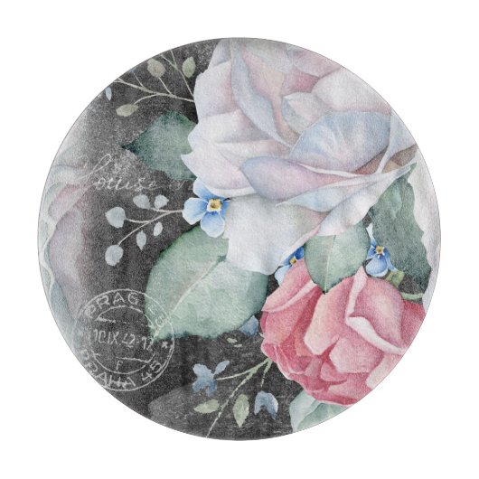 Rose für Wasserfarbenkarton Schneidebrett (Vorderseite)