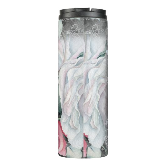 Rose für Wasserfarbenkarton Thermosbecher (Rückseite)