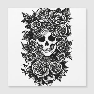 Rose für weibliche Schädel erhalten Original Tinte Magnetkarte