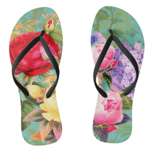 Rose Galore Print Badesandalen