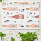 Rose ganztägig Weinliebhaber Muster Geschirrtuch (Gefaltet)