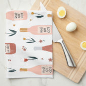 Rose ganztägig Weinliebhaber Muster Geschirrtuch (Viertel Falte)