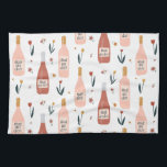 Rose ganztägig Weinliebhaber Muster Geschirrtuch<br><div class="desc">Karo dieses phantastische Handtuch mit einer lustigen Illustration über Wein. Passen Sie Ihren Text an. Macht ein großartiges Geschenk für die Hauswärmung! Karo in meinem Shop für weitere Designs und Farben!</div>