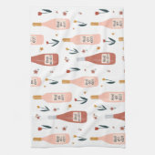 Rose ganztägig Weinliebhaber Muster Geschirrtuch (Vertikal)