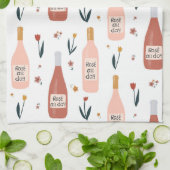 Rose ganztägig Weinliebhaber Muster Geschirrtuch (Gefaltet)