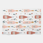 Rose ganztägig Weinliebhaber Muster Geschirrtuch (Horizontal)