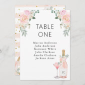 Rosé Ganztägige Brautparty-Tafelkarte Programm (Vorne/Hinten)