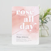 Rosé Ganztägige Junggeselinnen-Abschied Einladung (Stehend Vorderseite)