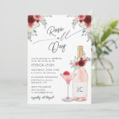 Rosé Ganztagsdusche Einladung (Stehend Vorderseite)