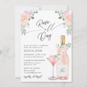 Rosé Ganztagsdusche Einladung (Vorderseite)