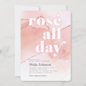 Rosé Ganztagsdusche Einladung (Vorderseite)
