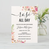 Rosé Ganztagsdusche Einladung (Stehend Vorderseite)