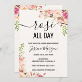 Rosé Ganztagsdusche Einladung (Vorne/Hinten)