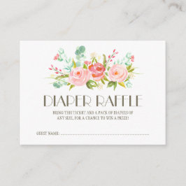 Rose Garden Baby Diaper Raffle Ticket Begleitkarte