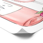 Rosé Garden | Begrüßungszeichen für Brautpartys Poster (Ecke)