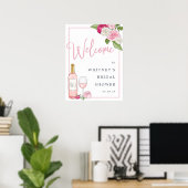 Rosé Garden | Begrüßungszeichen für Brautpartys Poster (Heimbüro)