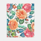 Rose Garden Bloom Design Fleecedecke (Vorderseite)
