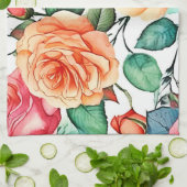 Rose Garden Bloom Design Geschirrtuch (Gefaltet)